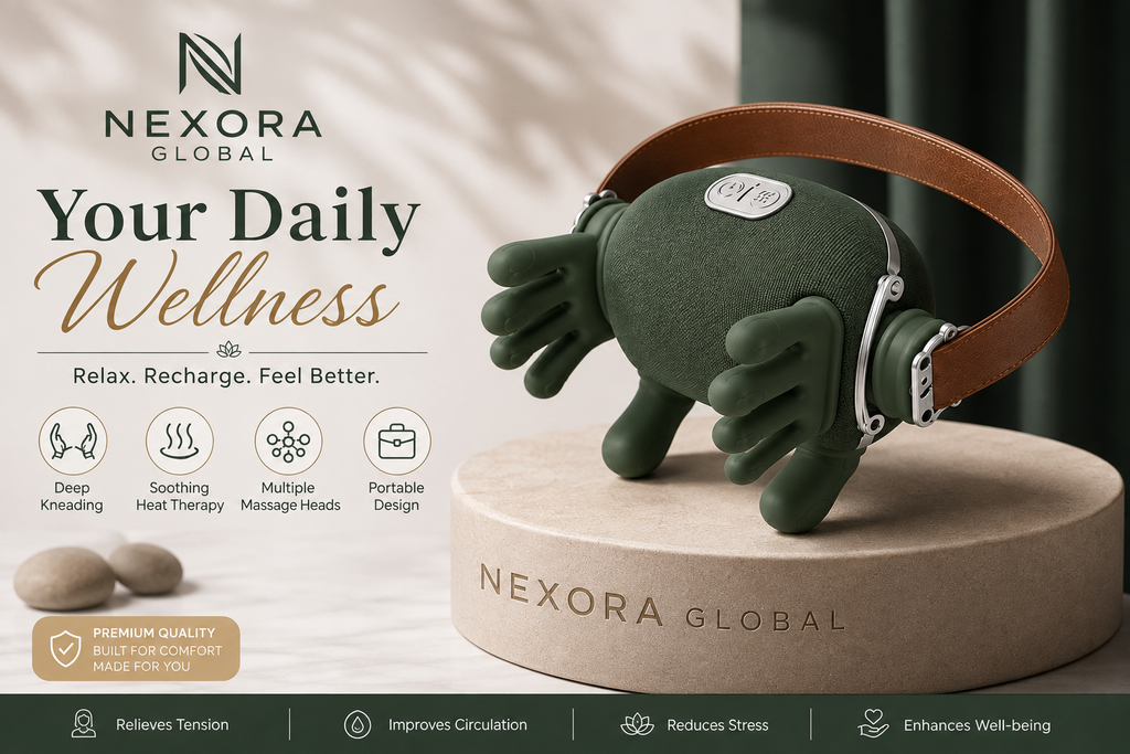 Nexora Global Neck & Shoulder Massager with Deep Kneading & Heat Therapy